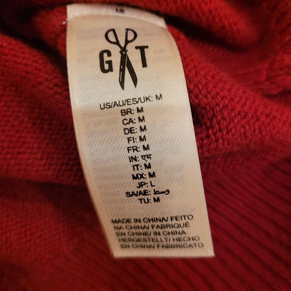 Goodthreads Men's Crewneck Sweater in Deep Red 100% Lambswool-Sz M - Picture 4 of 8